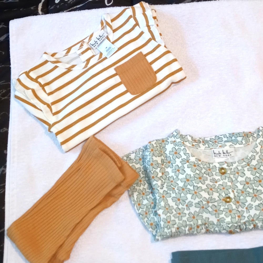 3 Sets Nicole Miller Girl 2 PC Cotton Blend Long Sleeve Shirt/ Leggings Set 18 M